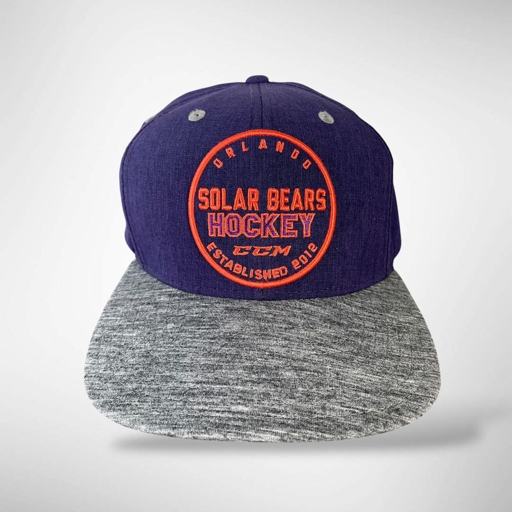 CCM Orlando Solar Bears Hockey Snapback Hat Purple Grey Flat Bill ECHL Hat OSFA